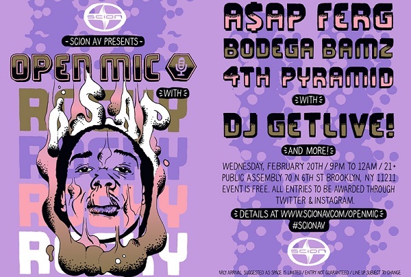 Enter to Win Tickets to Open Mic with A$AP Rocky, A$AP Ferg, Bodega Bamz, 4th Pyramid, DJ GetLive!