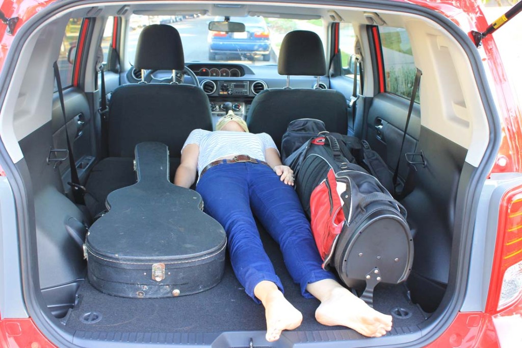We measured the amount of room in the back with the tools we had at hand.