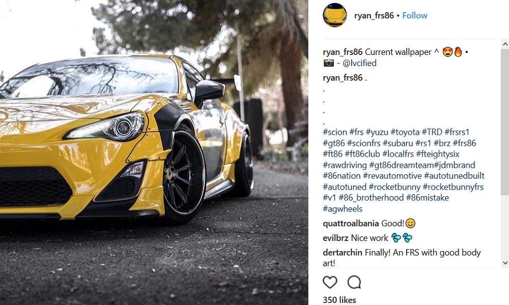 Scionlife.com Instagram Account of the Week #5 Scion Toyota FRS FR-S 86 ryan_frs86